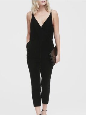 Banana Republic Velvet Cropped Jumpsuit. 4 Petit